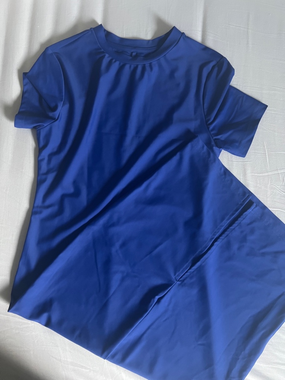 SHEIN Cobalt Blue Short Sleeve Dress